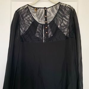 Leifsdottir Black Lace and Satin Top